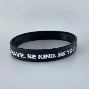 Open image in slideshow, ADULT SIZE - BeStrong. BeBrave. BeKind. BeYOU. Positive Silicon wrist brand
